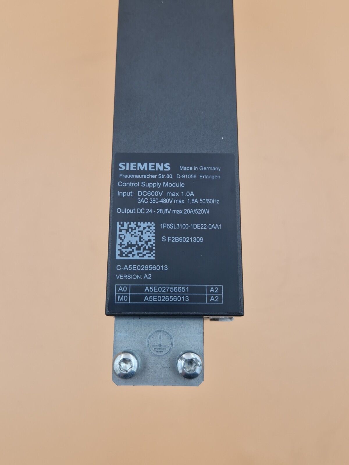 SIEMENS Sinamics Control Supply Module 6SL3100-1DE22-0AA1 6SL3 100-1DE22-0AA1
