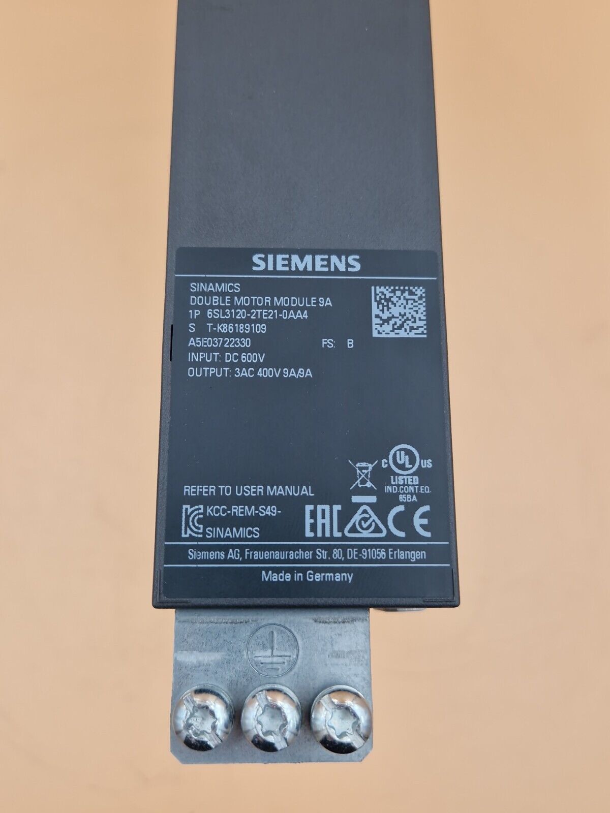 Siemens 6SL3120-2TE21-0AA4 / 6SL3 120-2TE21-0AA4 Sinamics Double Motor Module