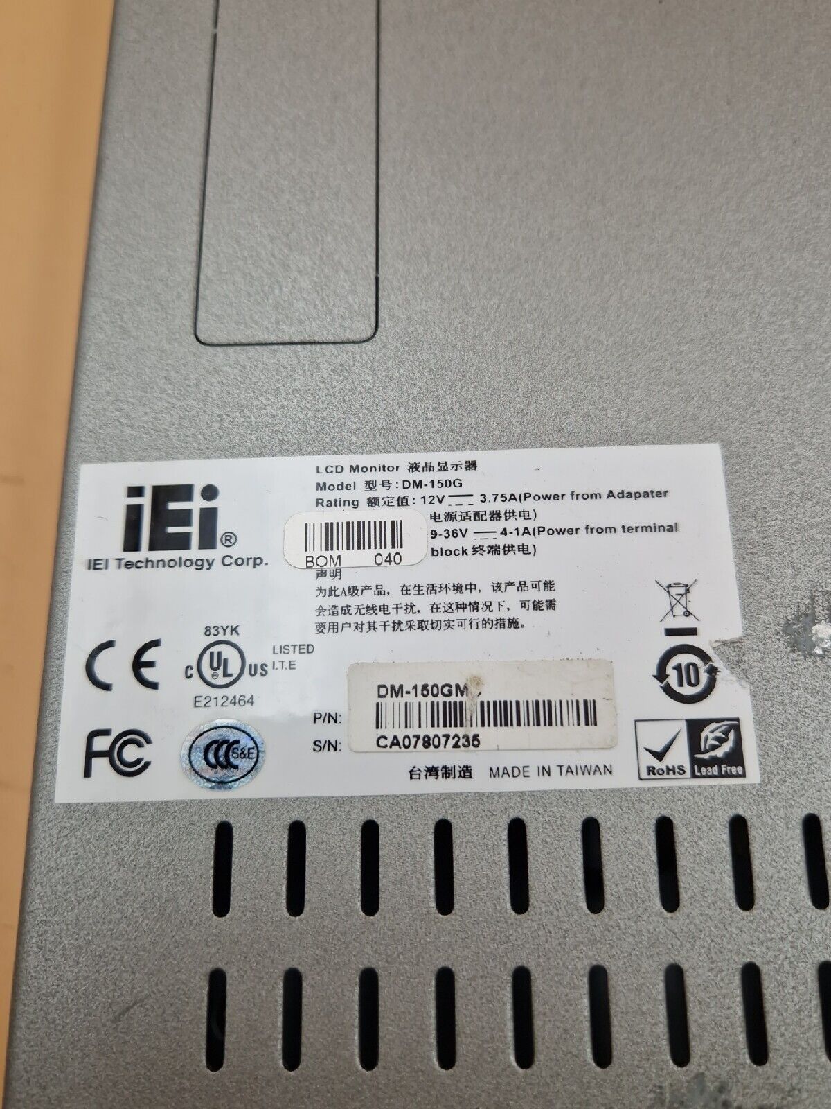 İEİ TECNOLOGY DM-150G LCD- MONITOR