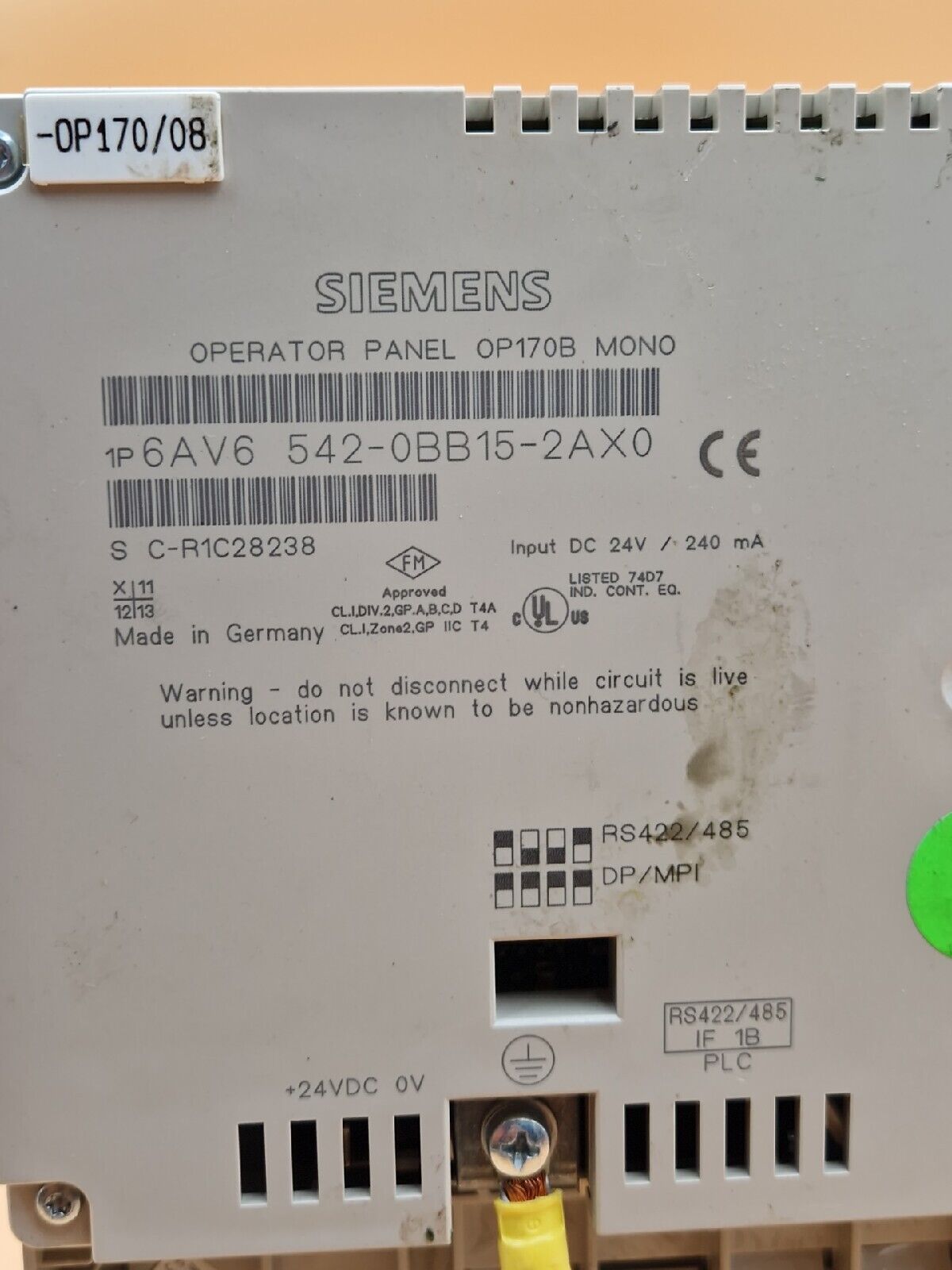 SIEMENS Operator Panel 6AV6542-0BB15-2AX0