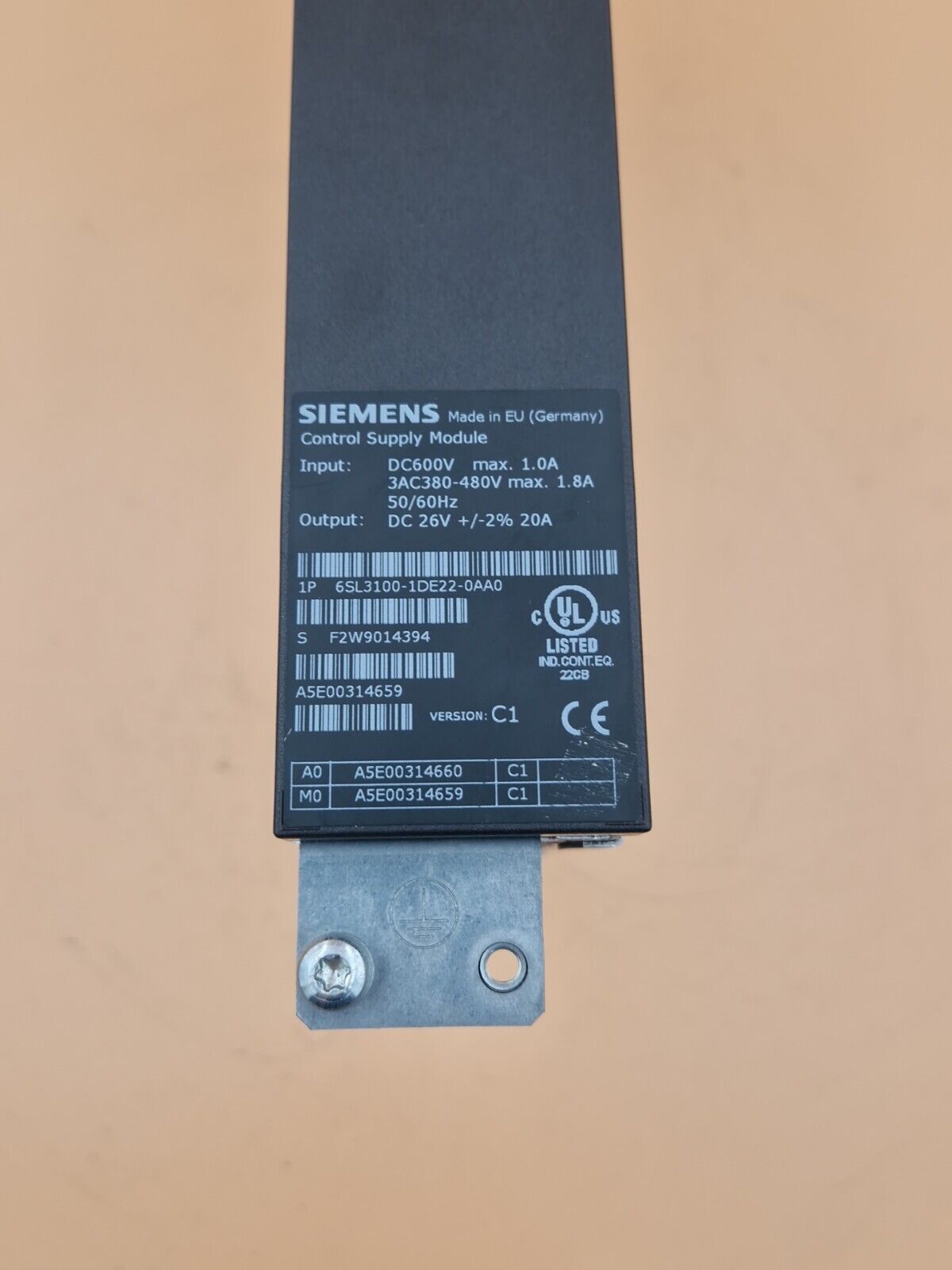 Siemens 6SL3100-1DE22-0AA0 / 6SL 3100-1DE22-0AA0 Sinamics Control Supply Module