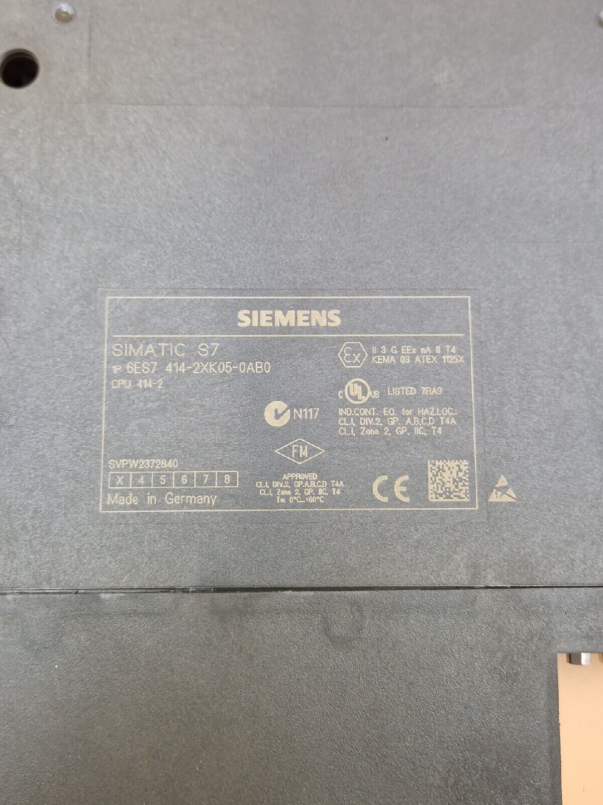 Siemens Simatic S7-400 6ES7 414-2XK05-0AB0 CPU 414-2 6ES7414-2XK05-0AB0