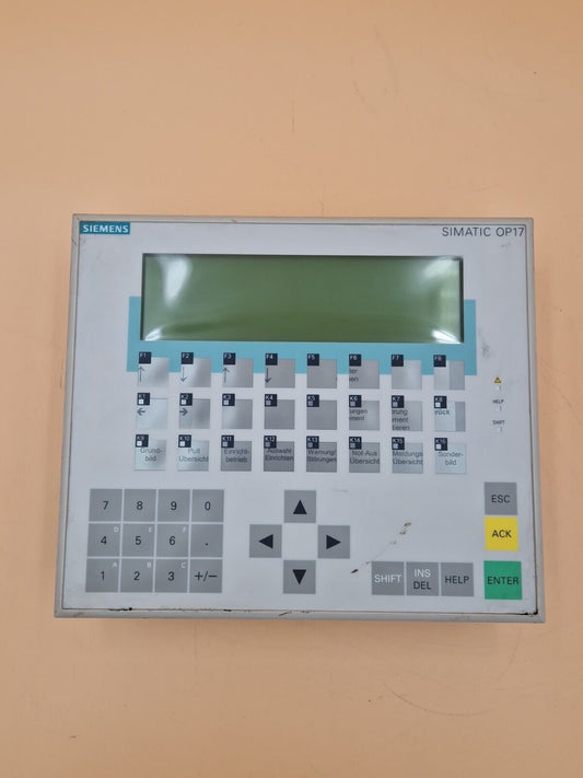 SIEMENS 6AV3617-1JC20-0AX1 OPERATOR PANEL OP 17-DP -used-