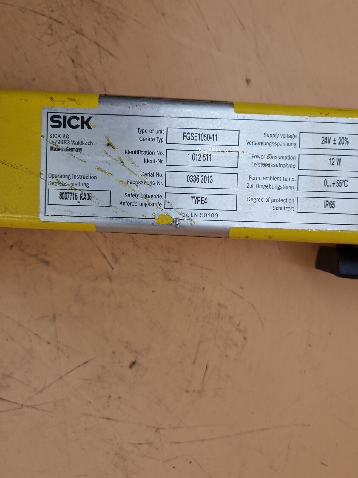 SICK 1012611, FGSE1050-21, Empfänger Lichtschranke