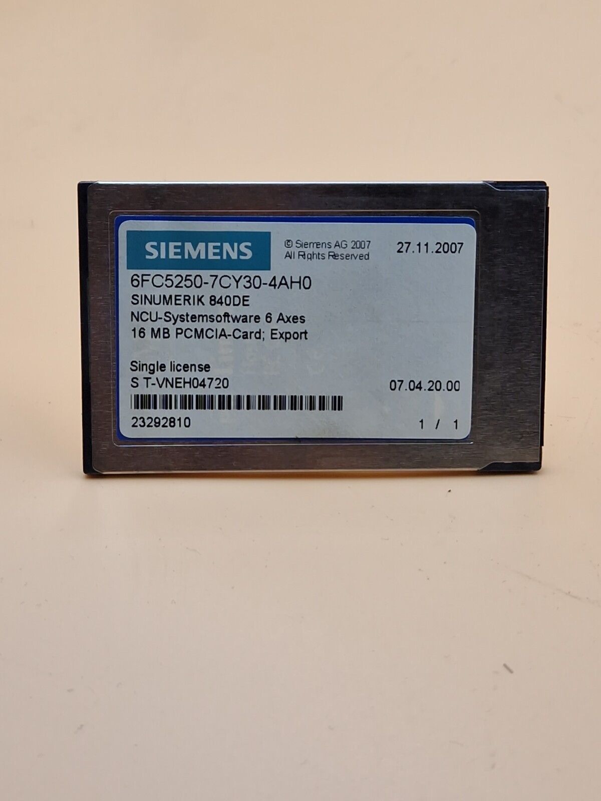 Siemens 6FC5250-7CY30-4AH0 SINUMERIK Systemsoftware