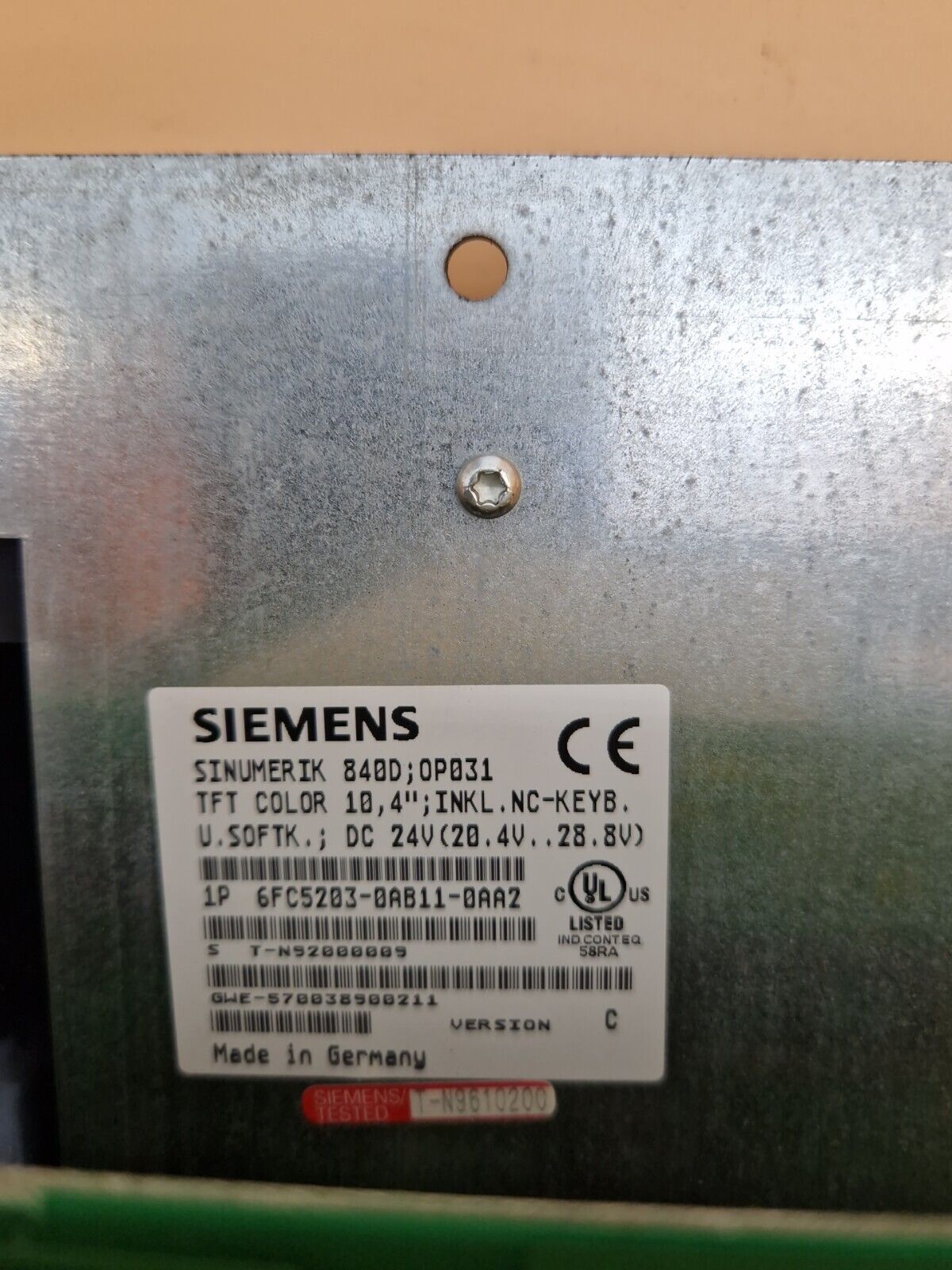 Siemens SINUMERIK 840D 6FC5210-0DA20-2AA1   6FC5 210-0DA20-2AA1 Ver: C -used-