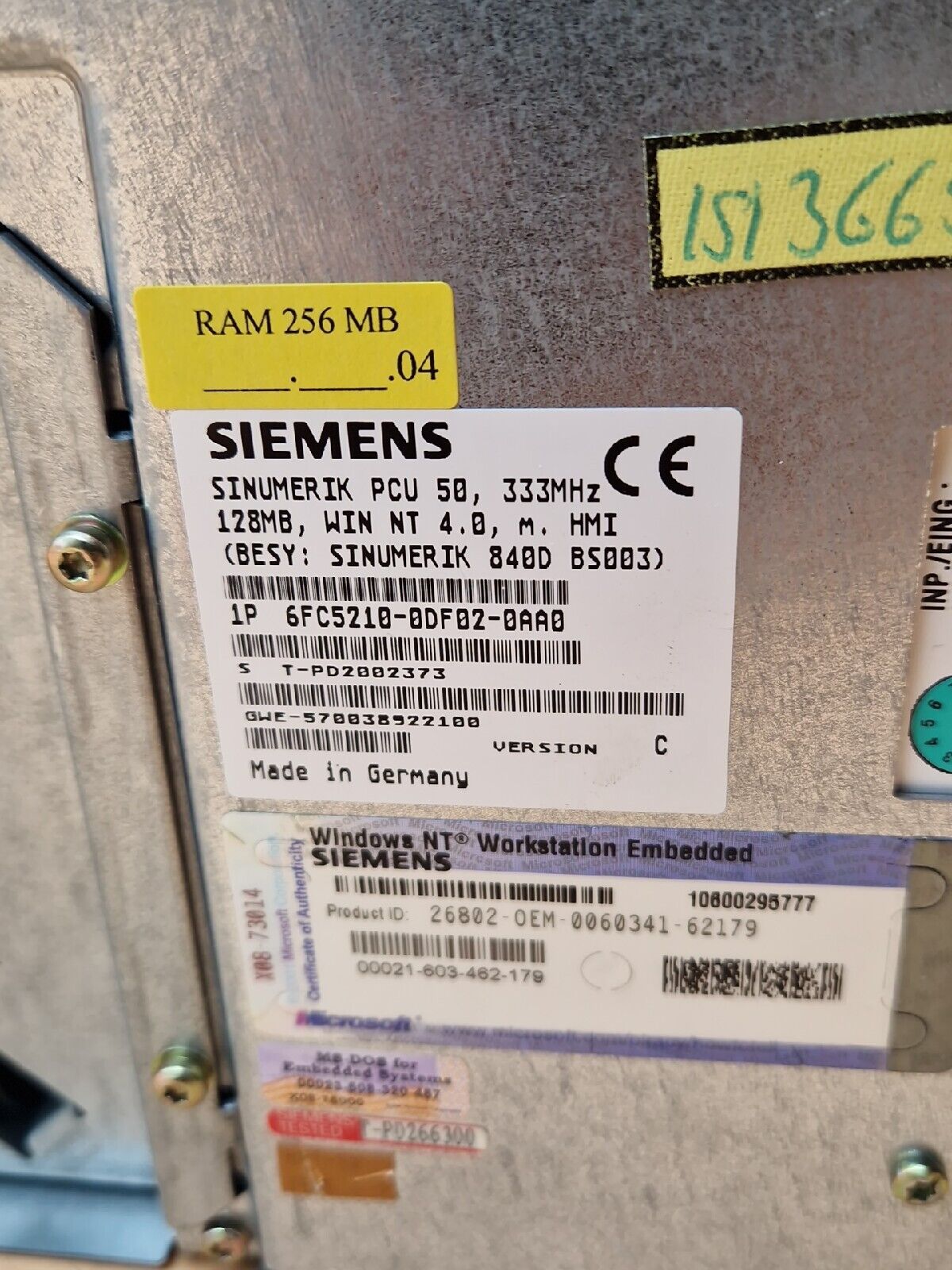 Siemens Sinumerik 6FC5210-0DF02-0AA0 + 6FC5203-0AF02-0AA0