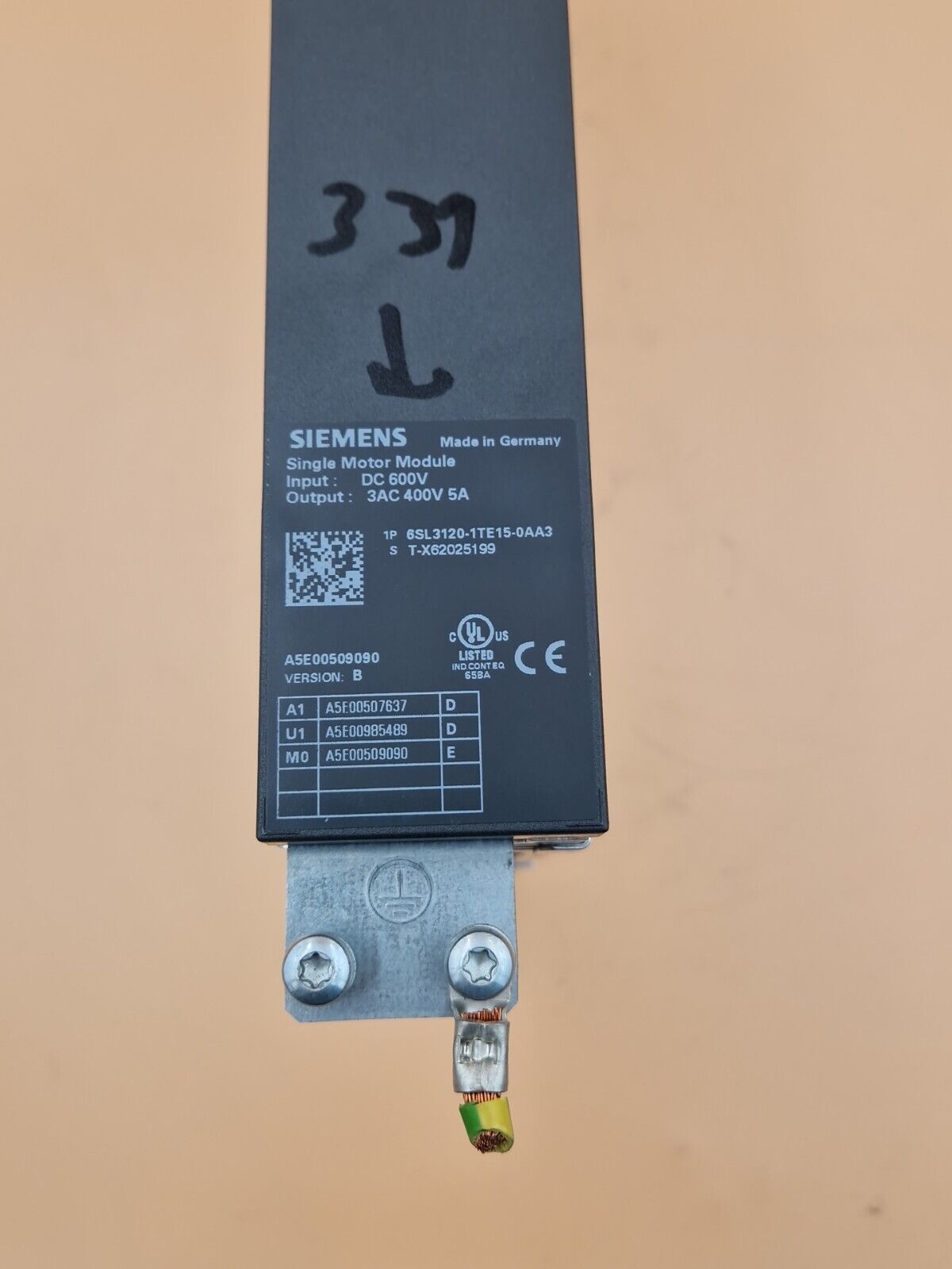 Siemens 6SL3120-1TE15-0AA3 / 6SL3 120-1TE15-0AA3 Sinamics Single Motor Module