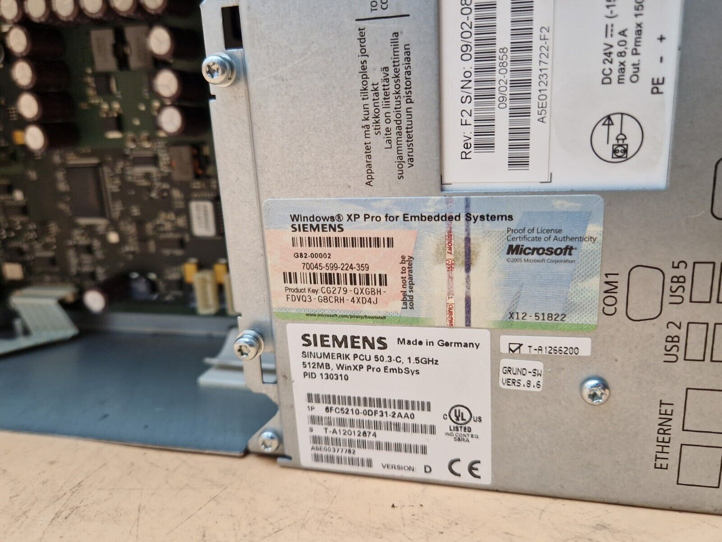 Siemens Sinumerik 6FC5210-0DF31-2AA0 Ver D+ 6FC5203-0AF02-0AA1 VER F