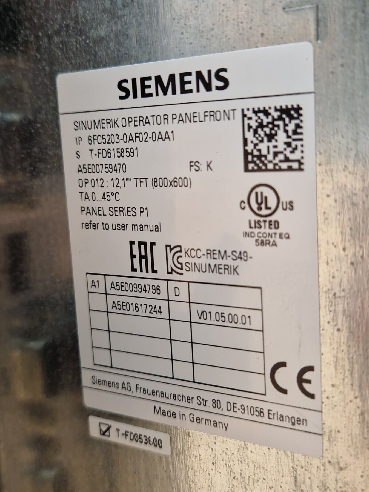 Siemens Sinumerik 6FC5210-0DF02-0AA0 + 6FC5203-0AF02-0AA1