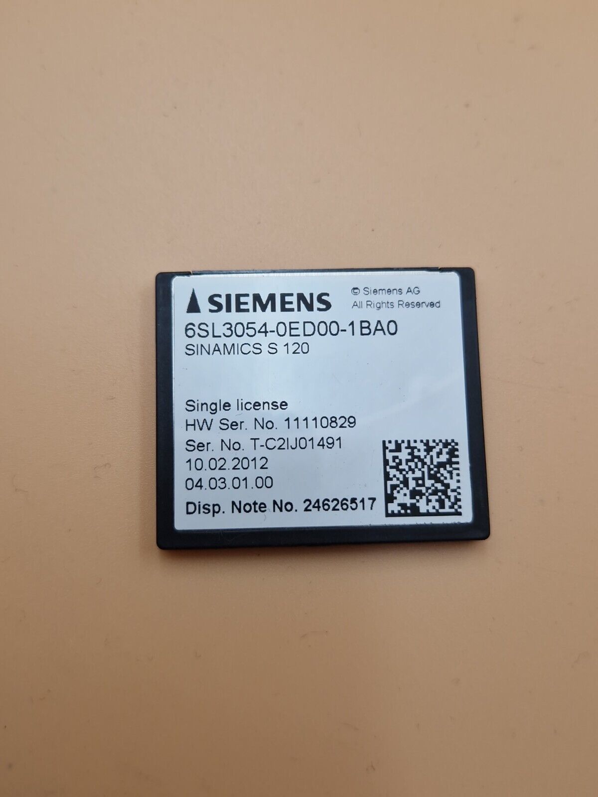 Siemens Sinamics S120 / 6SL3054-0ED00-1BA0 / CompactFlash Card