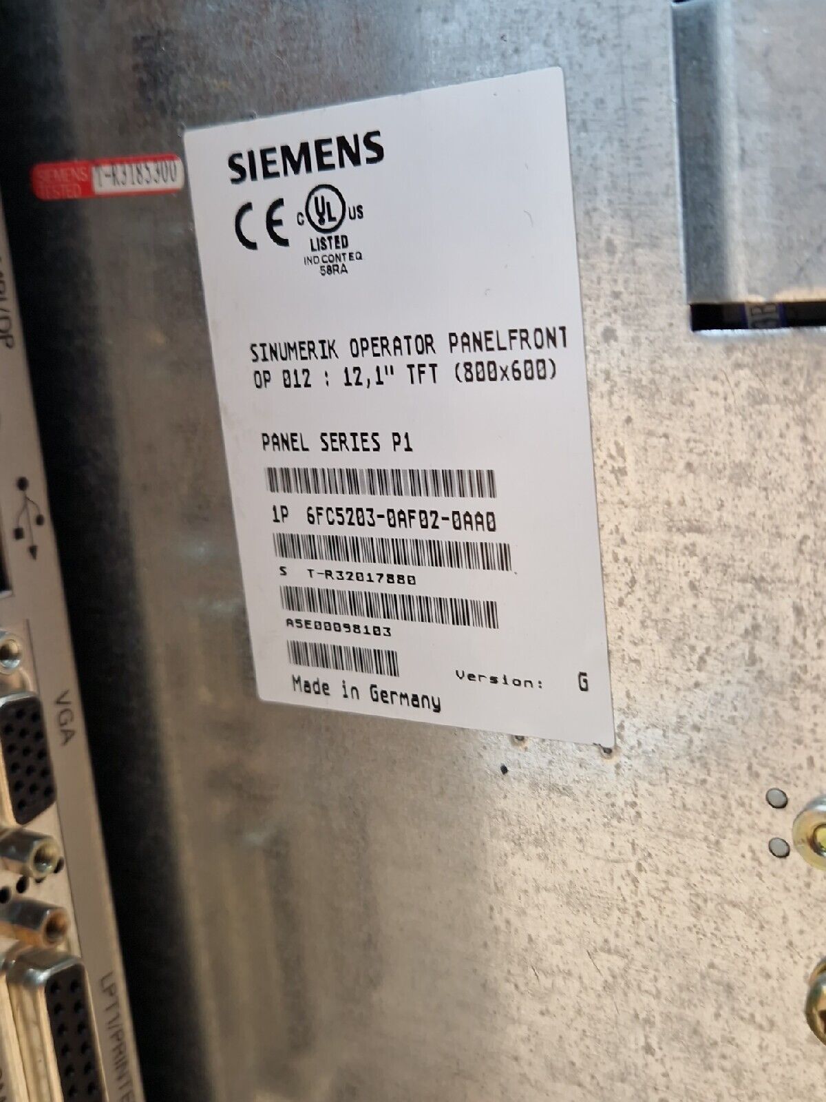 SIEMENS SINUMERIK 6FC5203-0AF02-0AA0 _ 6FC5210-0DF20-0AA0