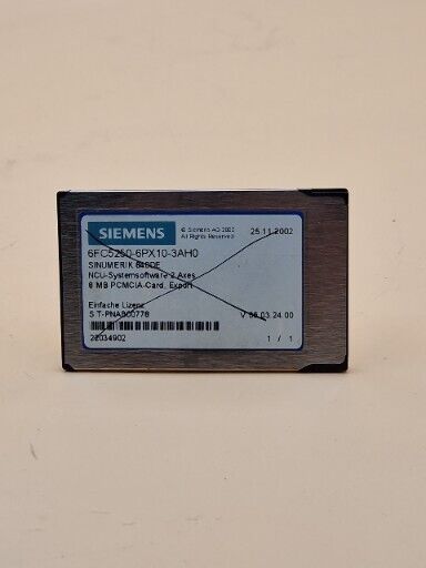 Siemens Sinumerik 840DE NCU 8MB Systemsoftware 6FC5250-6PX10-3AH0