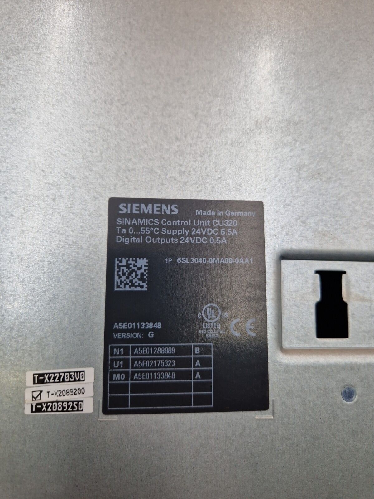 Siemens Control Unit 24VDC 6,5A 6SL3040-0MA00-0AA1  Ver G