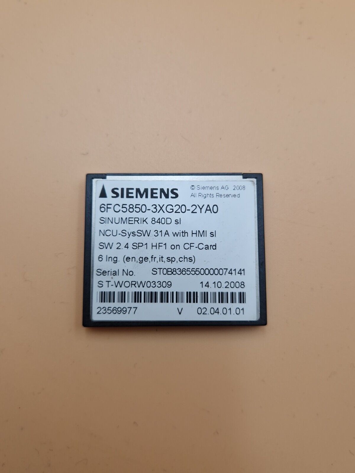 Siemens Sinumerik 840D sl NCU-SysSW 6FC5850-3XG20-2YA0